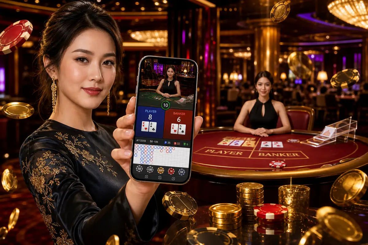 i1cash88 live casino baccarat table with live dealer